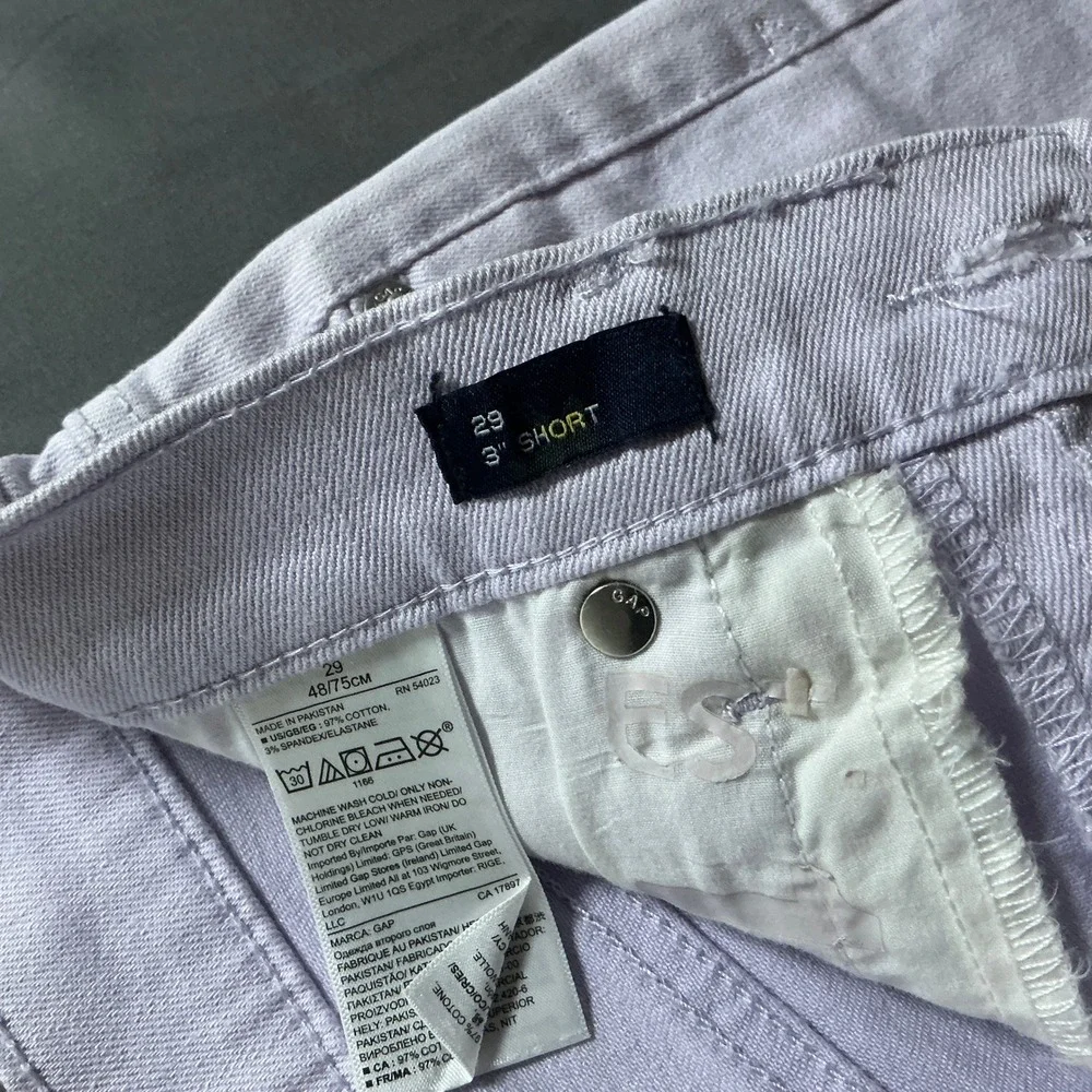 Gap Denim Womens High Rise 3 Inch Short Lavender Purple Stretch Size 29 NWT